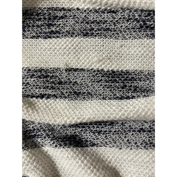 Sanctuary Asymmetric Zip Front Heather Grey White Stripe Cropped Jacket M - Picture 9 of 9